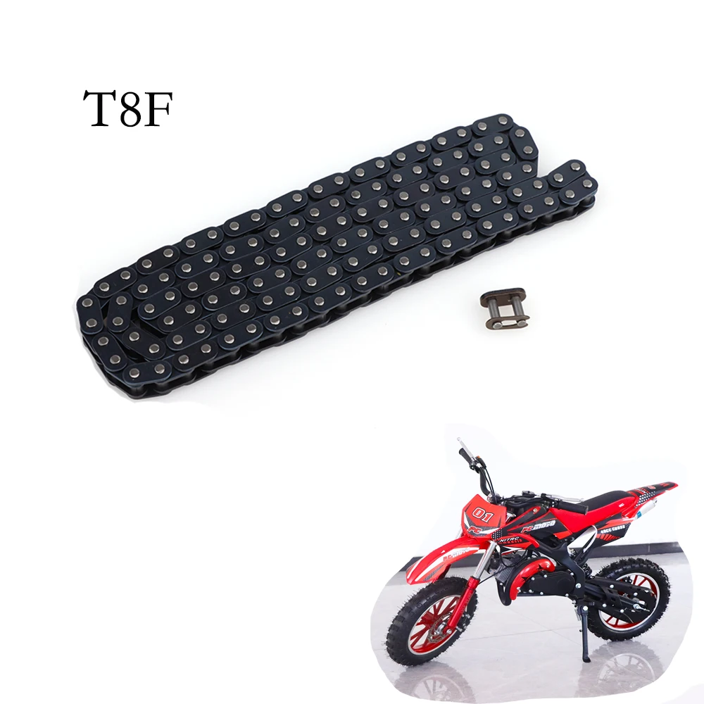 Cadena T8F con eslabón maestro para mini dirt bike 47cc 49cc y quad