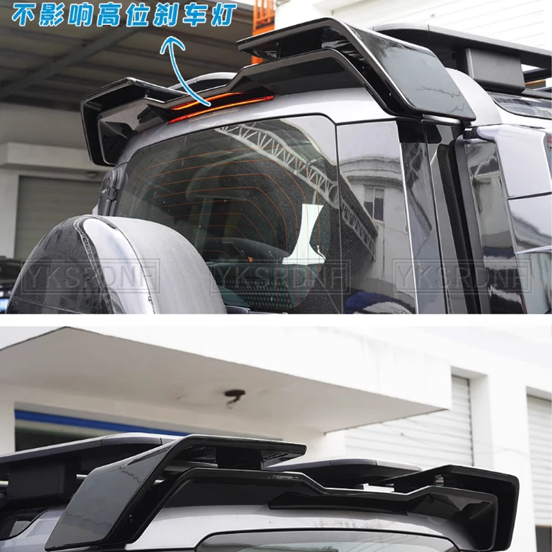 Para Land Rover Defender alta calidad ABS negro maletero trasero labio techo alerón divisor ala superior 2020 2021 2022 2023 - imagen 3