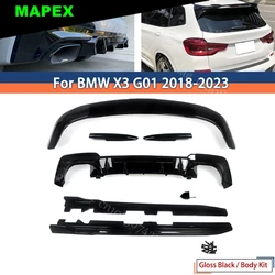 Bodykit BMW X3 G01 2018-2023 negro brillante – alerón, difusor, faldas
