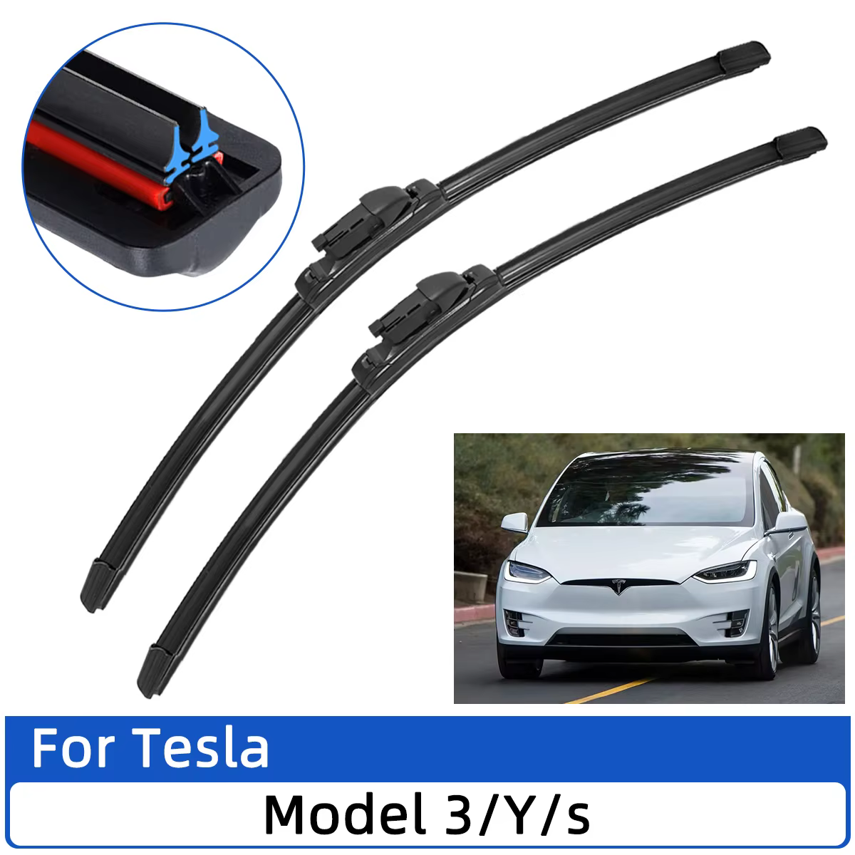Escobillas limpiaparabrisas delanteras para Tesla Model 3, Y y S