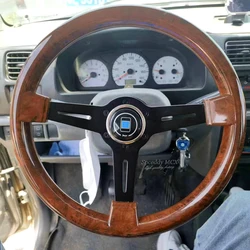 Volante deportivo JDM universal de ABS efecto madera con botón