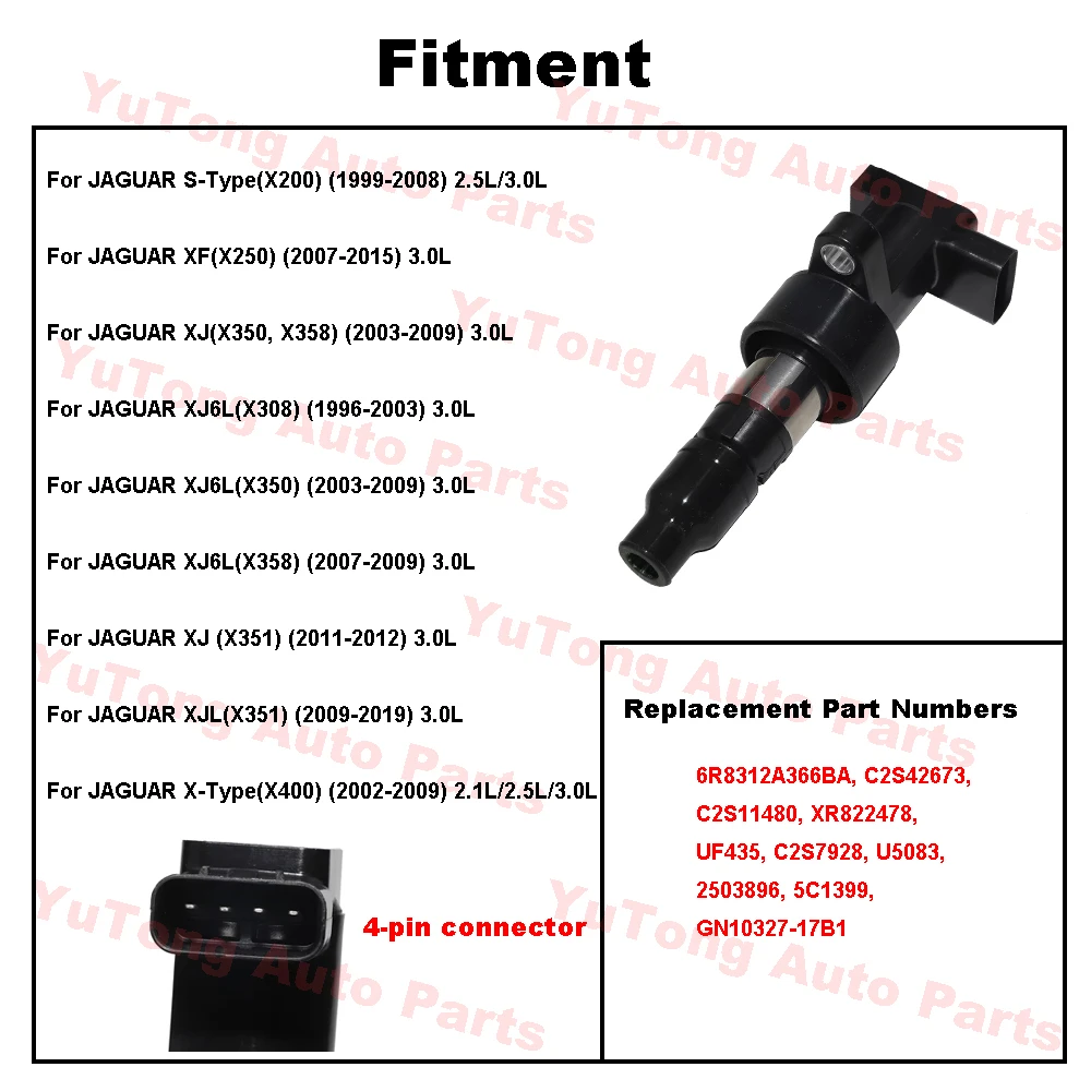 Jaguar C2S42673 Bobinas de encendido para XJ X350/X351 y X-Type X400 - imagen 3
