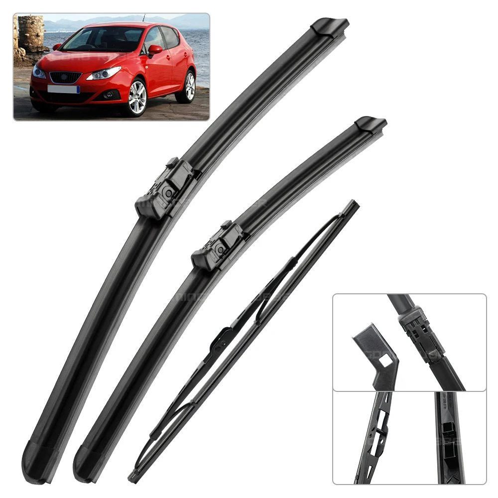 Kit cepillos limpiaparabrisas delantero y trasero Seat Ibiza 6J 2009-2012 - imagen 2
