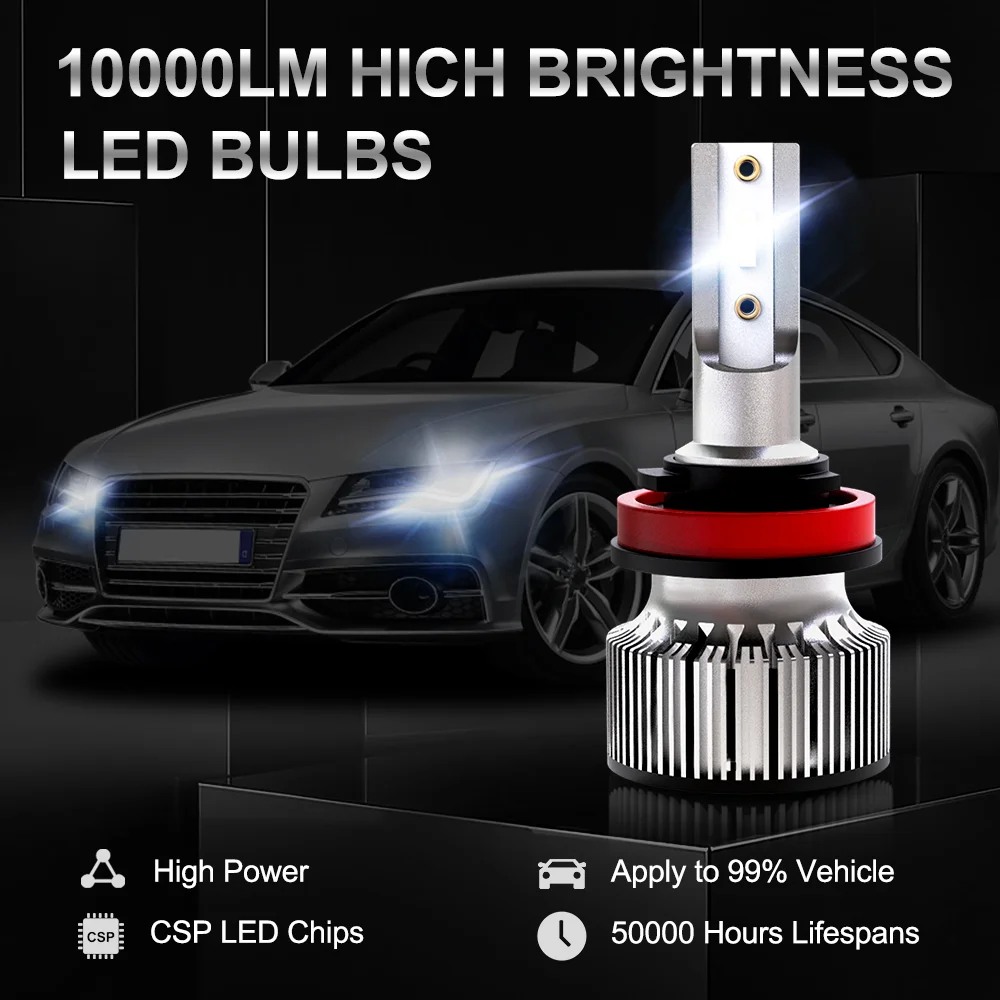 Bombillas LED faros antiniebla Bevinsee H7 H4 H11 9005 para coche - imagen 2