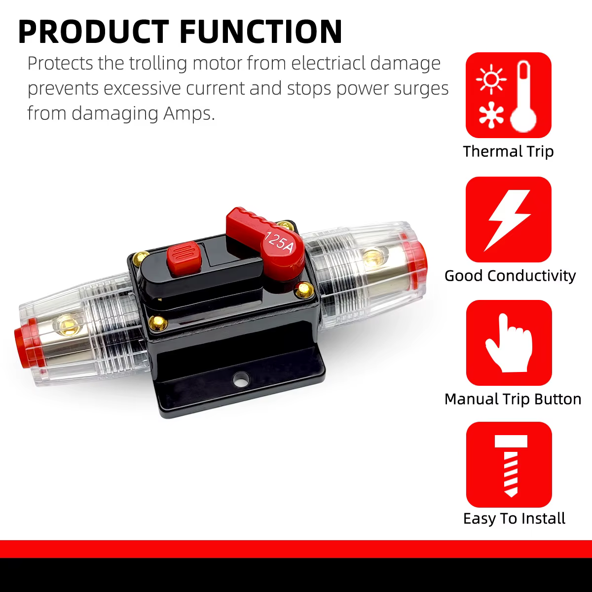 Disyuntor automotriz de reinicio manual 20-150 A impermeable - imagen 2