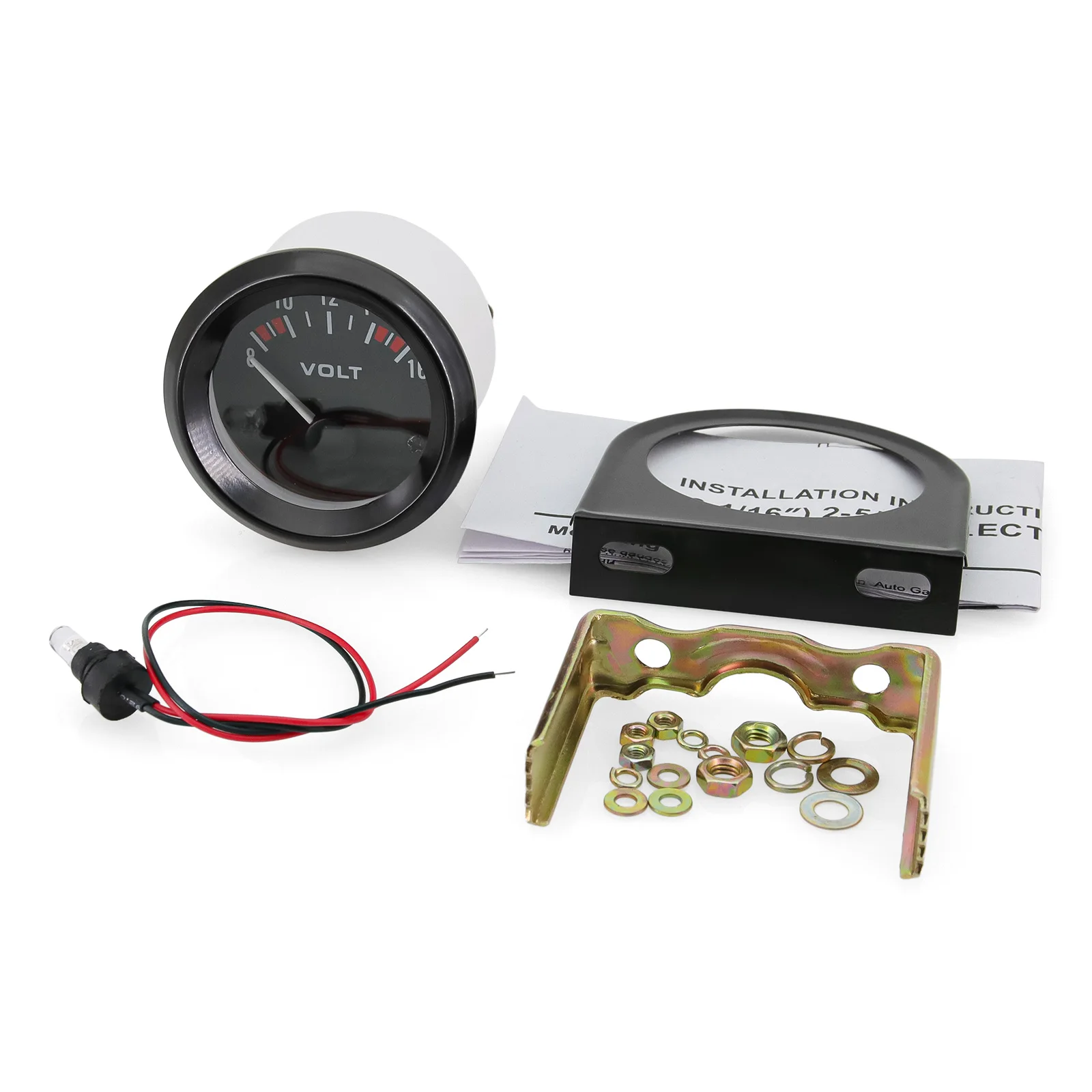 Medidor de nivel de combustible para coche, medidor de temperatura de agua/temperatura de aceite/psi, voltios, color negro, 2 ", 52MM, con soporte, Pod, para coche de gasolina, 12V - imagen 3