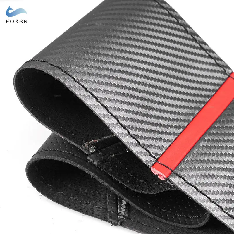 Funda trenzada universal volante 38 cm fibra de carbono y cuero - imagen 5