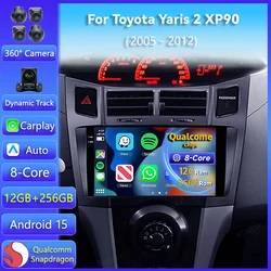 Autoradio Android CarPlay 2 DIN para Toyota Yaris XP90 GPS Bluetooth 2005-2012