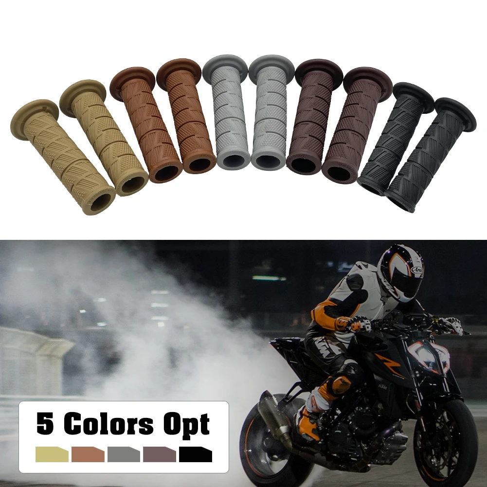 Empuñaduras retro de caucho para manillar de moto