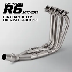 Tubo de enlace escape Yamaha YZF-R6 2017-2025 de acero inoxidable