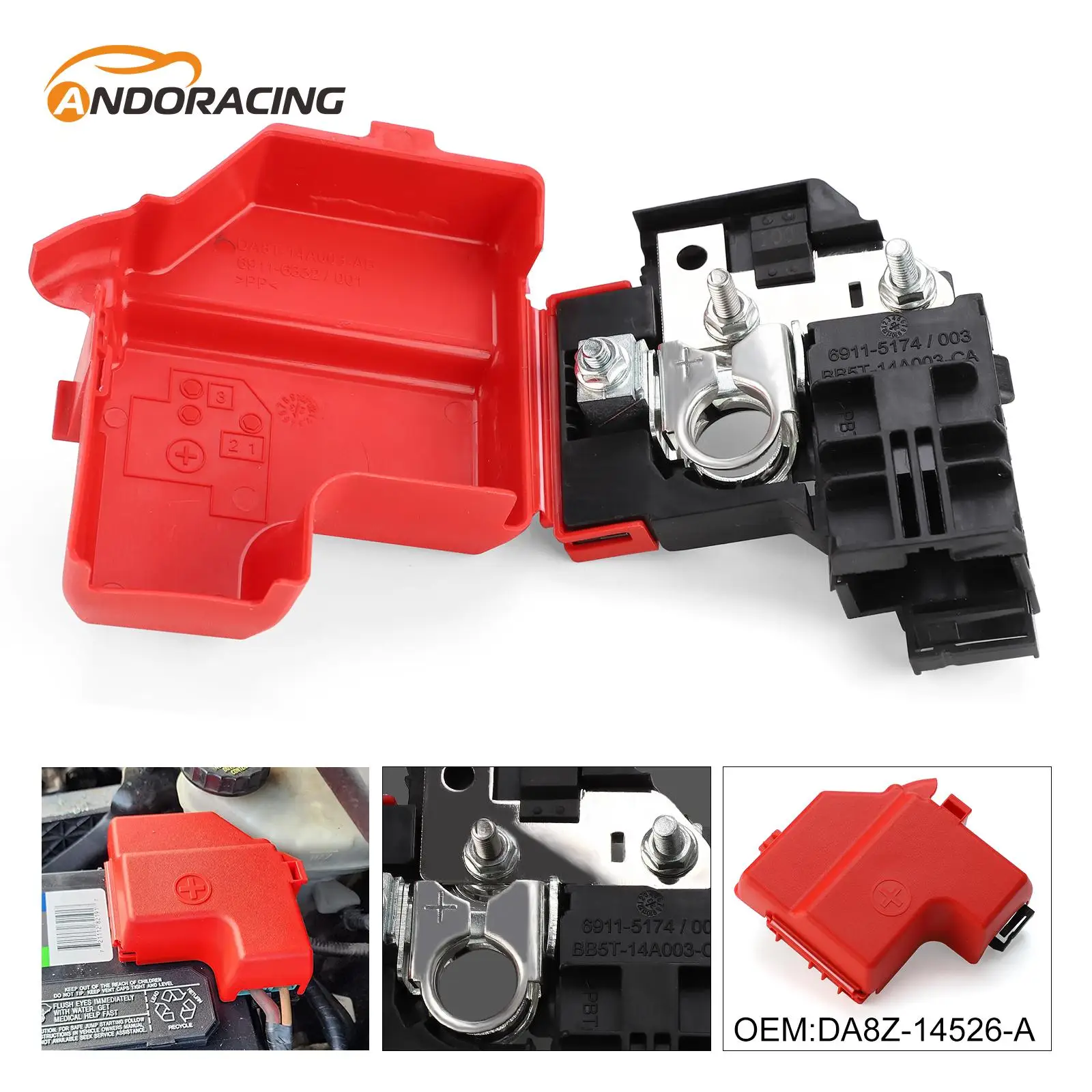 Disyuntor de batería de coche, extremo de Terminal de Cable de batería OEM DA8Z-14526-A BB5Z-14526-AA para Ford Taurus Explorer 3.5L V6 2011-2019