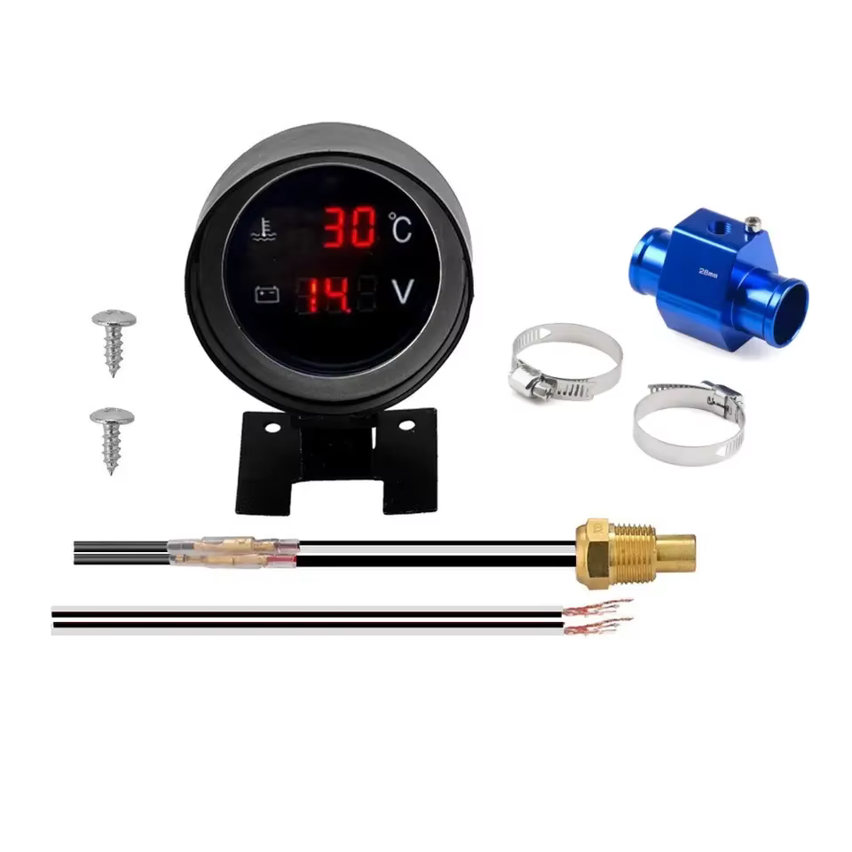 Medidor LCD de temperatura del agua y voltímetro 2 en 1, 12/24 V - imagen 2