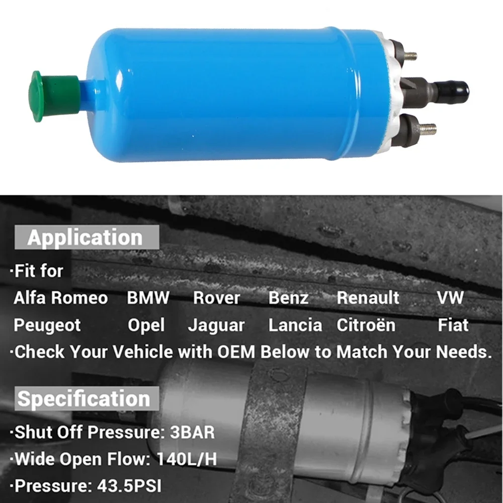 0580464038   Conector externo Universal de bomba de combustible eléctrica de alta presión para Benz Renault BMW Alfa Peugeot 405 Opel Citroen - imagen 4