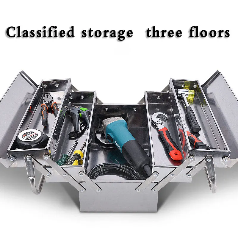 Caja herramientas acero inoxidable profesional – doble asa lateral taller - imagen 2