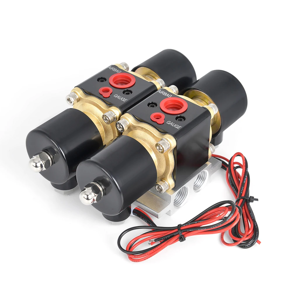 Válvula solenoide doble estación 12V para suspensión neumática 200PSI - imagen 3