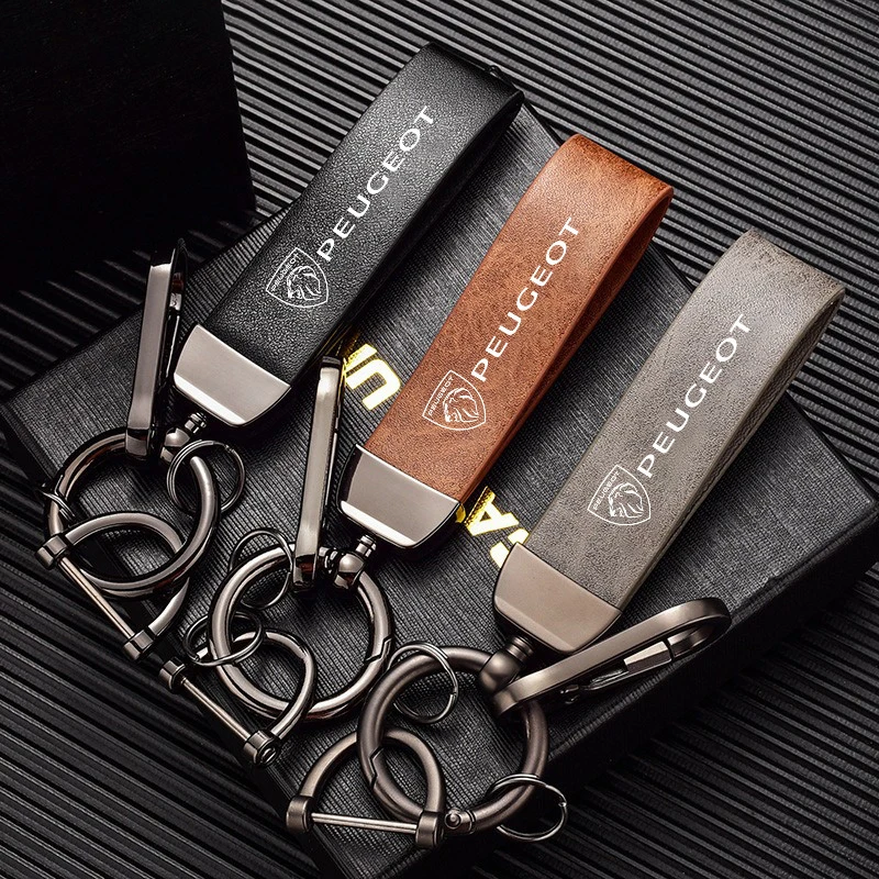 Llavero de cuero Peugeot para coche – Accesorio elegante - imagen 2