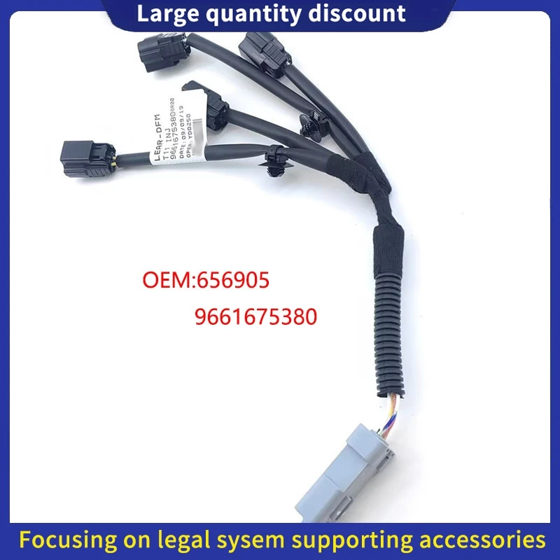 9661675380 656905   Para Peugeot 1007 206 307 308 408 2008 Citroen C2 C4 C5 DS4 1,6 inyector de gasolina conexión arnés línea enchufe - imagen 3