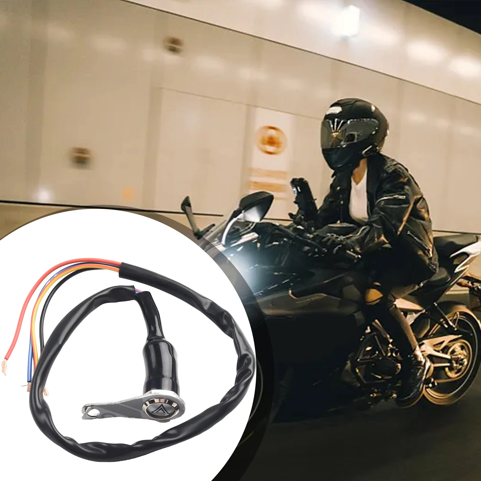 Interruptor manillar moto LED 12V rojo doble destello - imagen 3