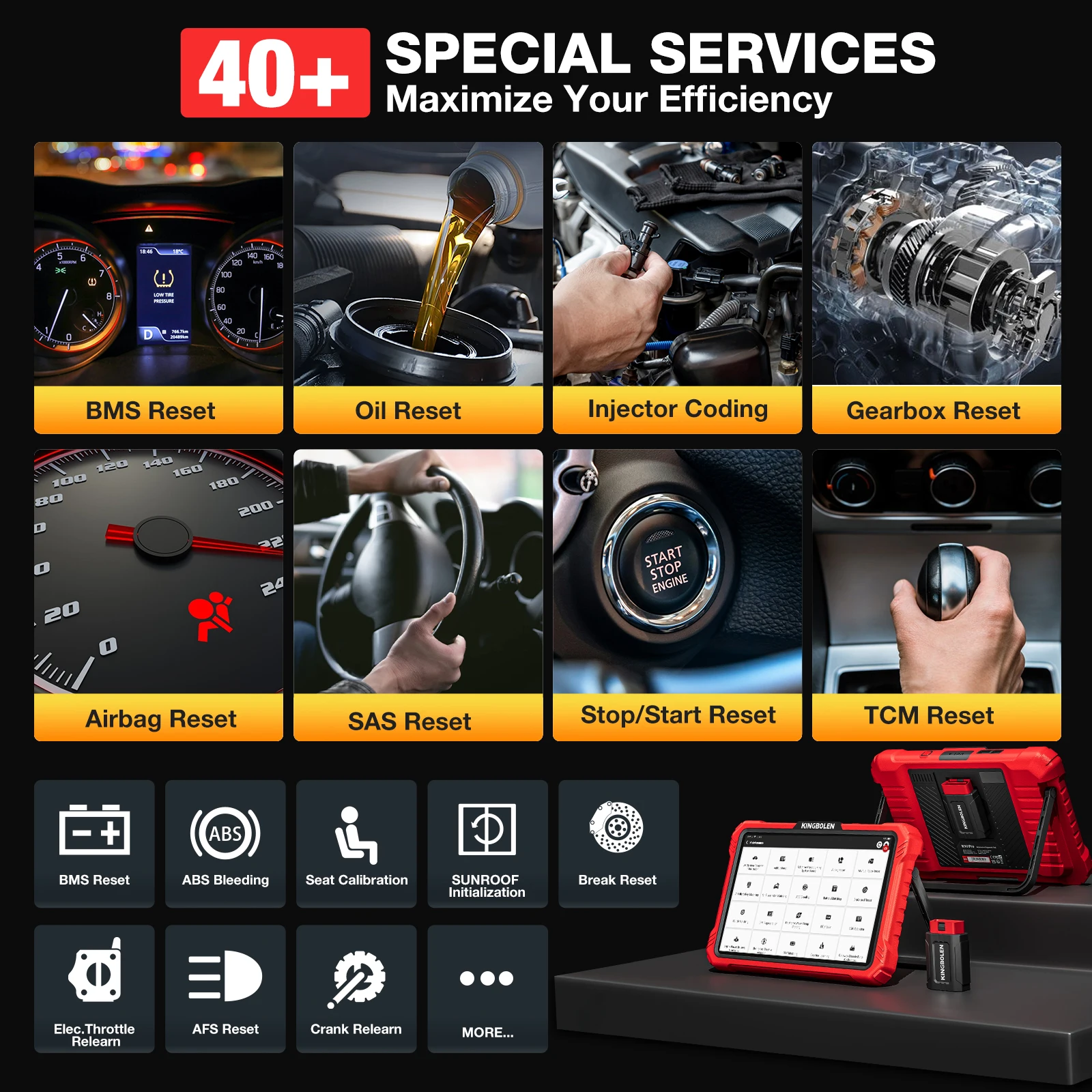 KINGBOLEN K10 Pro/Elite escáner OBD2 bidireccional con codificación ECU - imagen 4