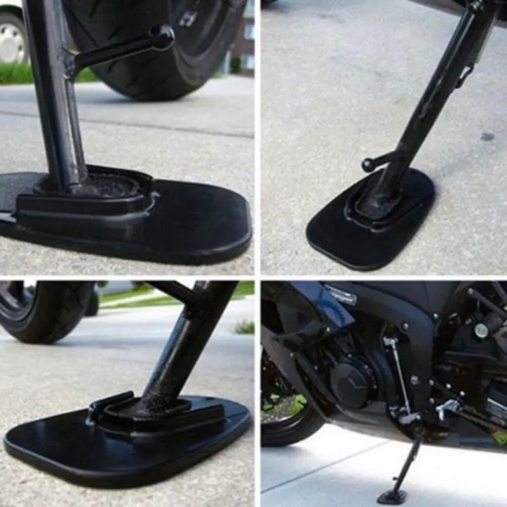 Base antiahundimiento para pata de cabra de moto negra - imagen 3