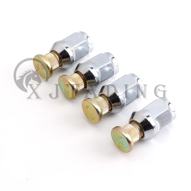 Kit de 4 tornillos estriados y 4 tuercas de acero