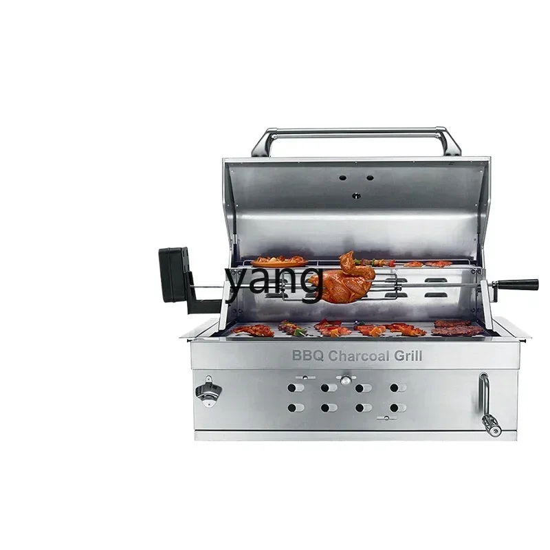 Parrilla de carbón para barbacoa integrada – Acero inoxidable - imagen 3