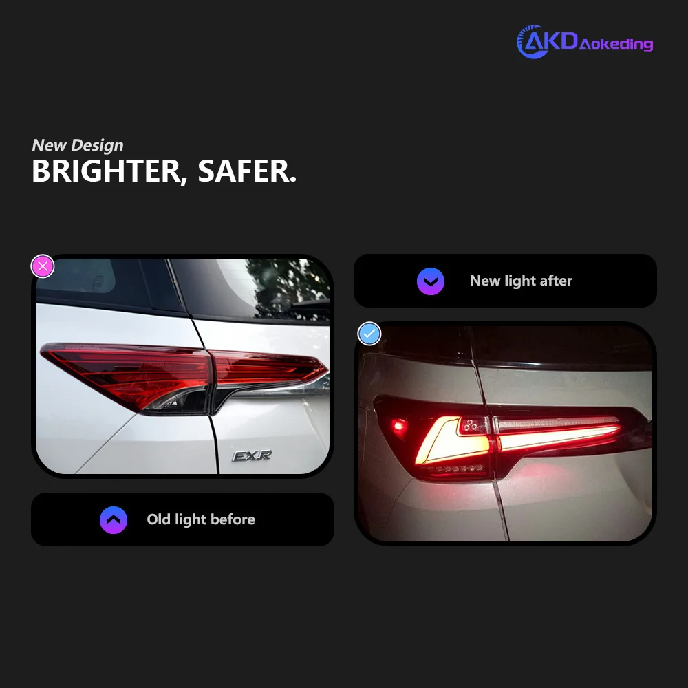Luz trasera LED Toyota Fortuner 2016-2019 señal dinámica DRL - imagen 4