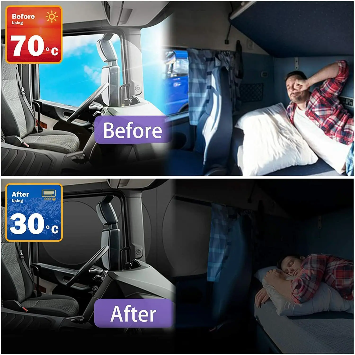 Parasol para Ventana Delantera de Coche XUKEY - imagen 4