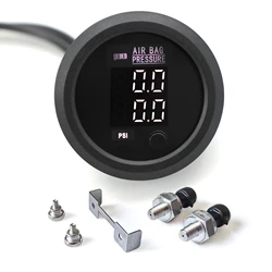 Manómetro Presión Aire LED 52mm Doble Escala 0-232PSI Sistema Neumático