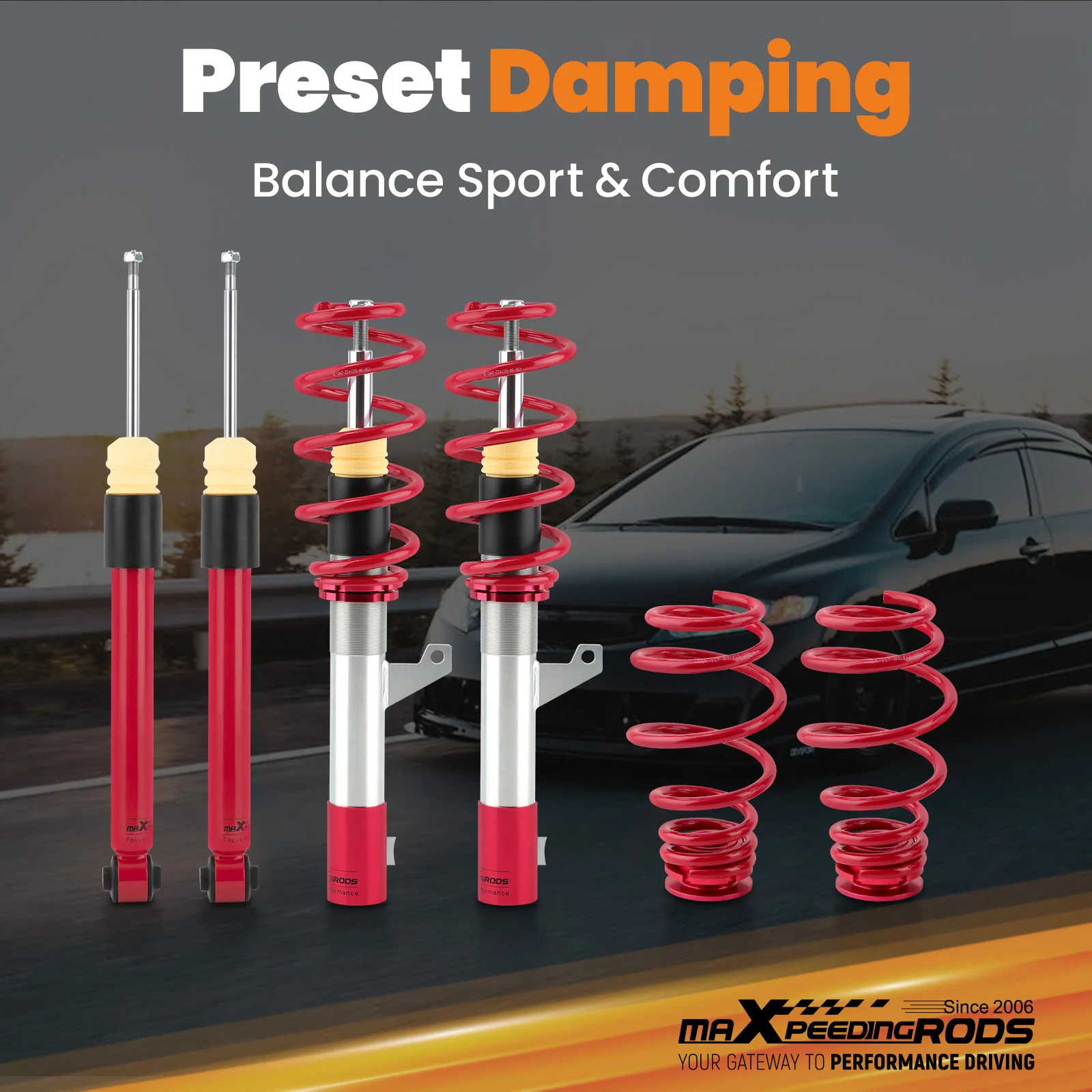 Kit de resorte helicoidal de suspensión para VW Golf Mk5 Mk6 1K Jetta Mk5 1K5 Passat B6 CC Beetle Coilovers para Audi TT 8J (FWD) 2006-2014