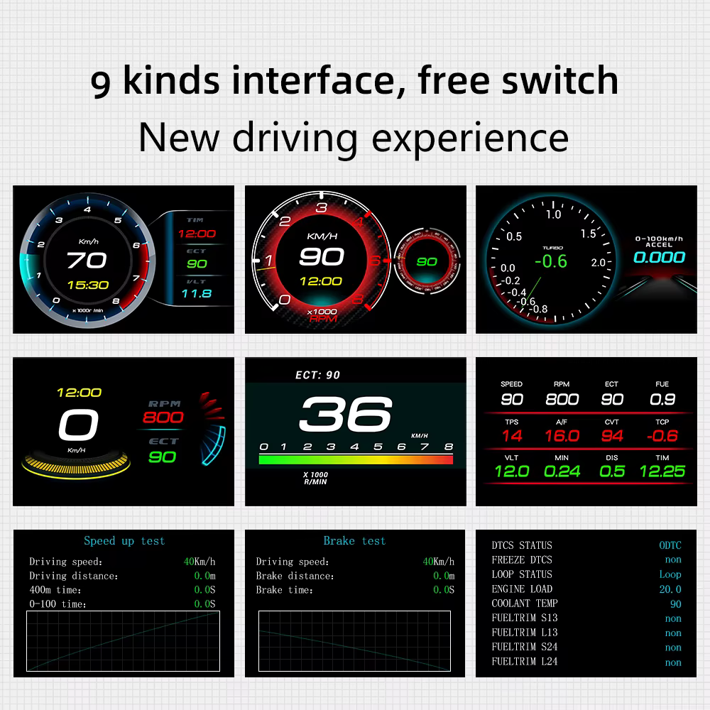 Pantalla HUD OBD LED inteligente multifunción para coche - imagen 3