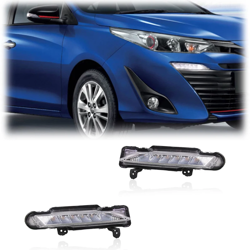 Luz antiniebla LED con giro amarillo para Toyota Yaris 2017-2019 - imagen 4