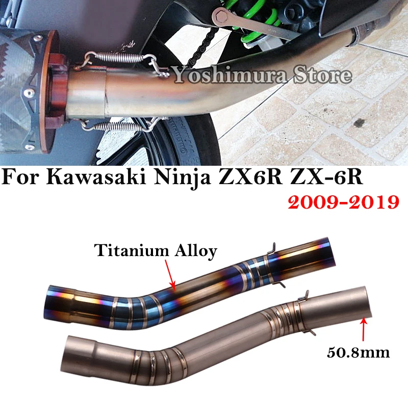 Tubo escape intermedio Kawasaki Ninja ZX-6R ZX636 titanio