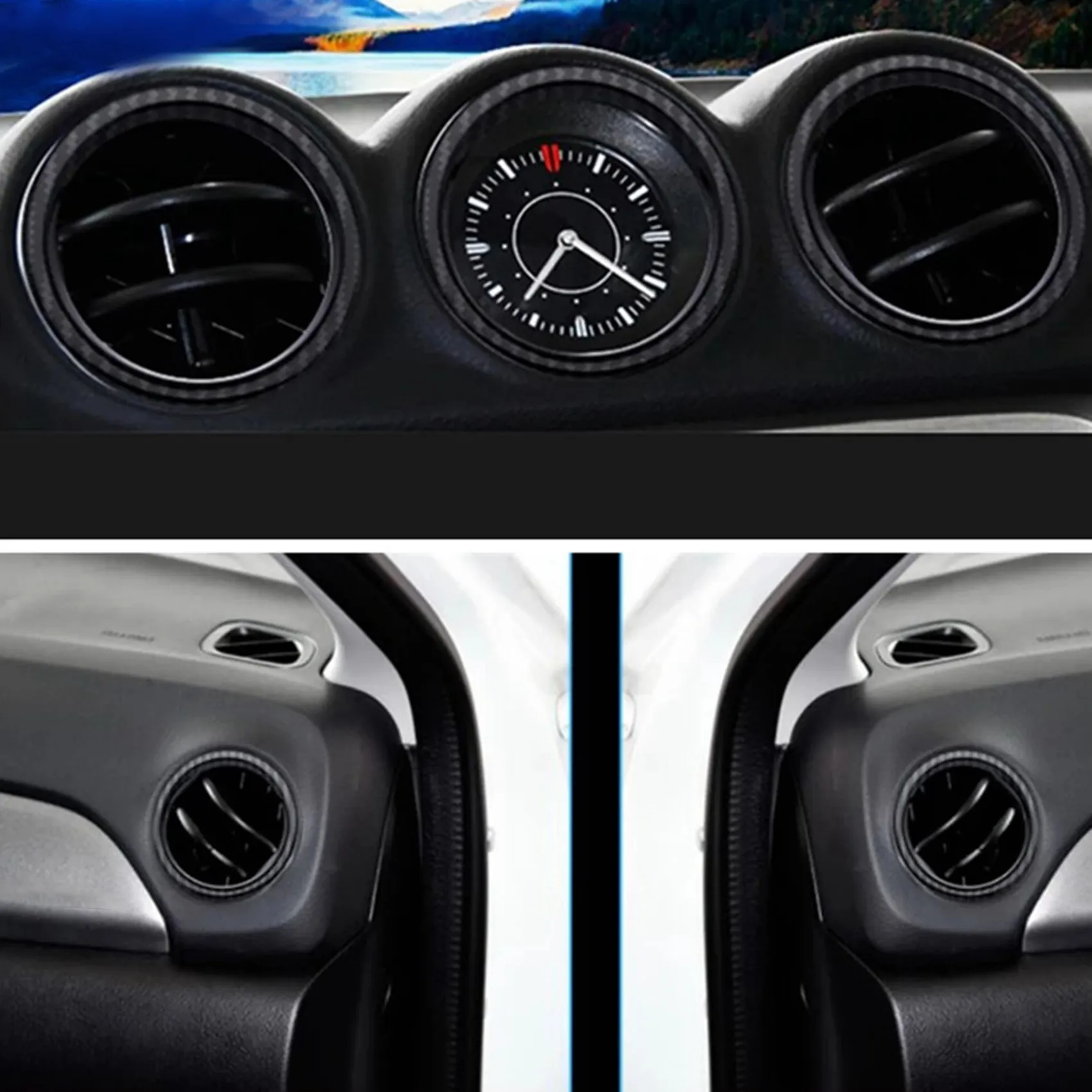 5Pcs Dashboard Air Conditioning Outlet Vent Ring Cover Trim ABS Carbon Fiber Interior Kit For Suzuki Vitara 2015-2020 - imagen 4