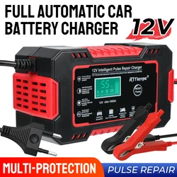 Cargador de batería 12 V 6 A para coche y moto, AGM y gel