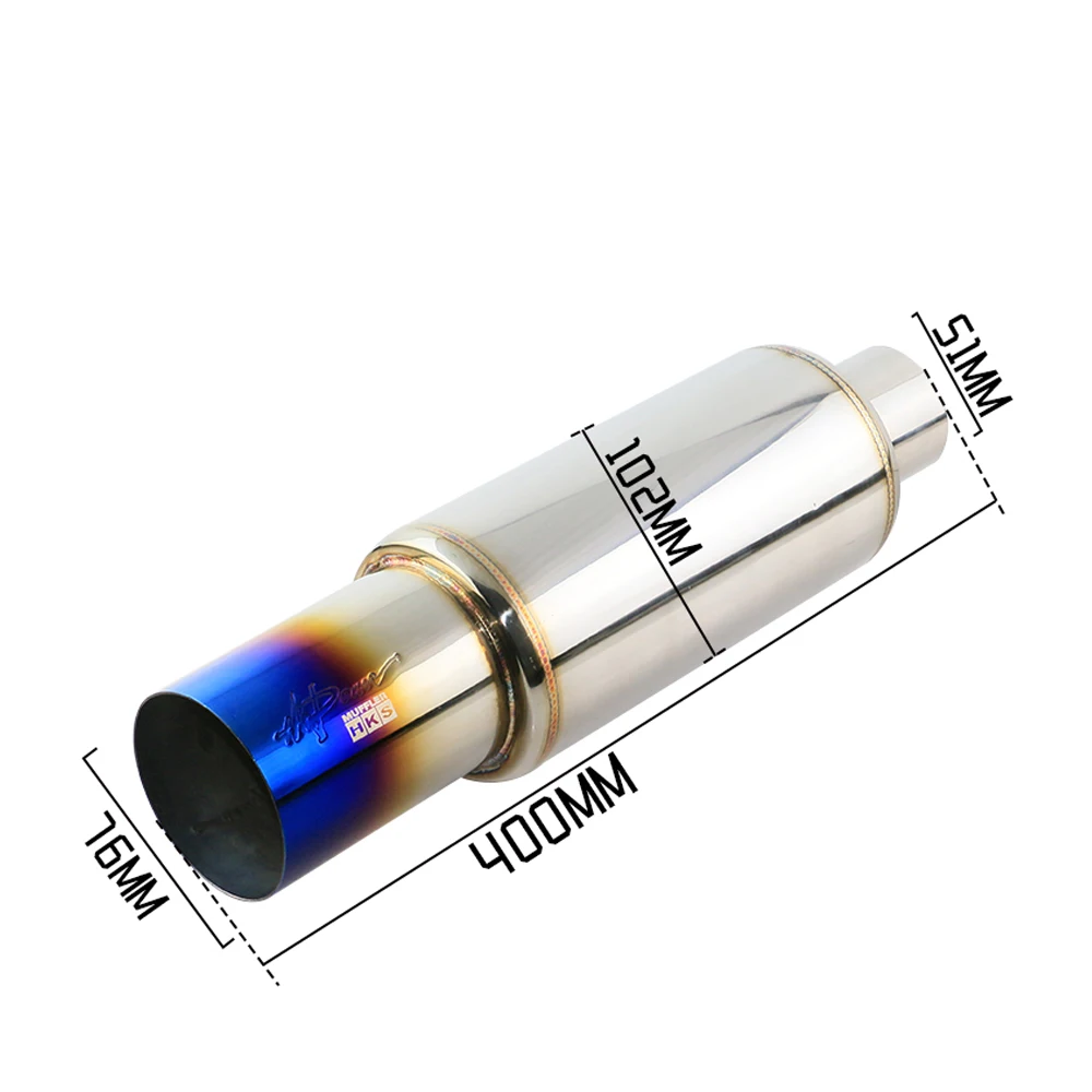 Tubo de escape recto deportivo azul quemado universal - imagen 2