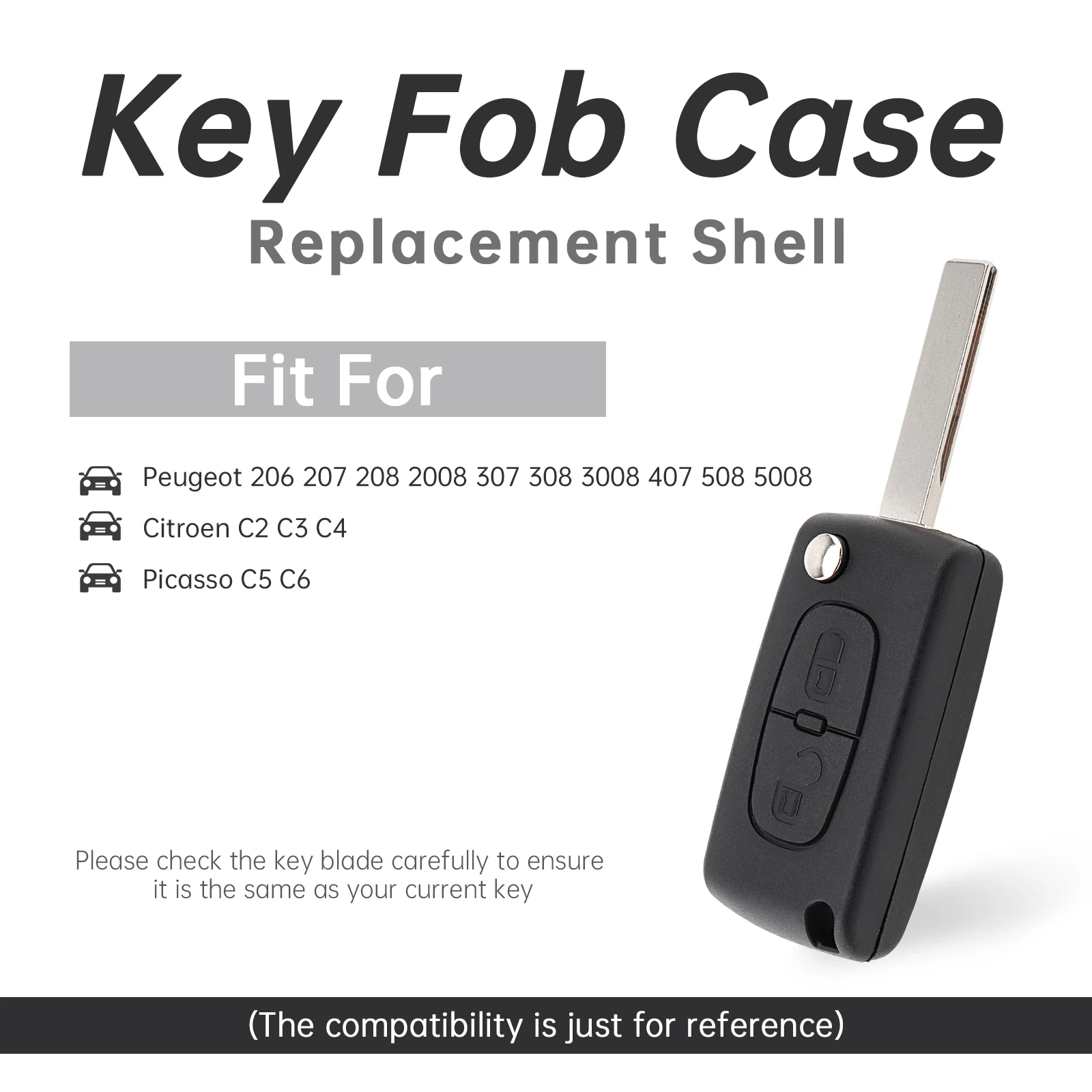 Funda mando a distancia Peugeot 207/307/308/407 y Citroen C1/C2/C3/C4