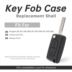 Funda mando a distancia Peugeot 207/307/308/407 y Citroën C1/C2/C3/C4