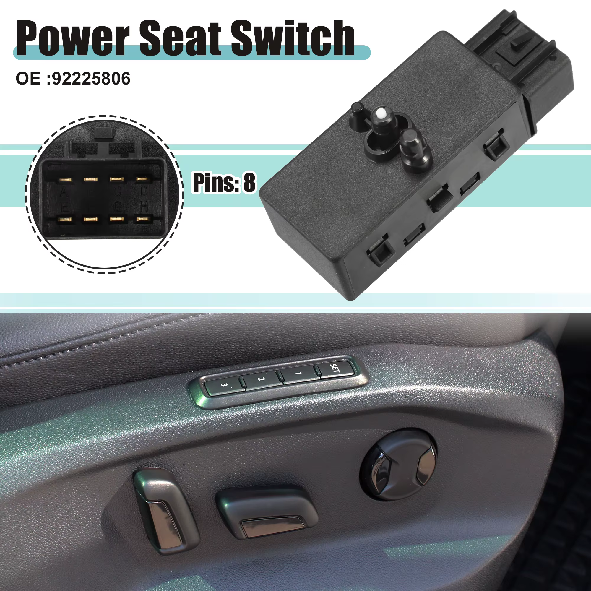 Interruptor asiento X Autohaux – Reclinable frontal izq – Chevrolet Camaro - imagen 2