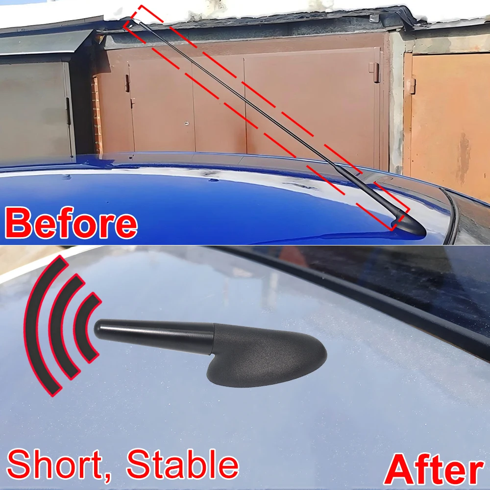Detalle del conjunto de antena corta para montaje en techo