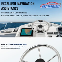 Volante marino de acero inoxidable 11'' con perilla para barco y yate