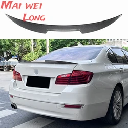 Para BMW 5 Series F10 F18 M5 520i 528i 535i 525i 530i 2010 11 12 13 14 15 16 17 negro carbono ABS tapa trasera del maletero alas del alerón del coche