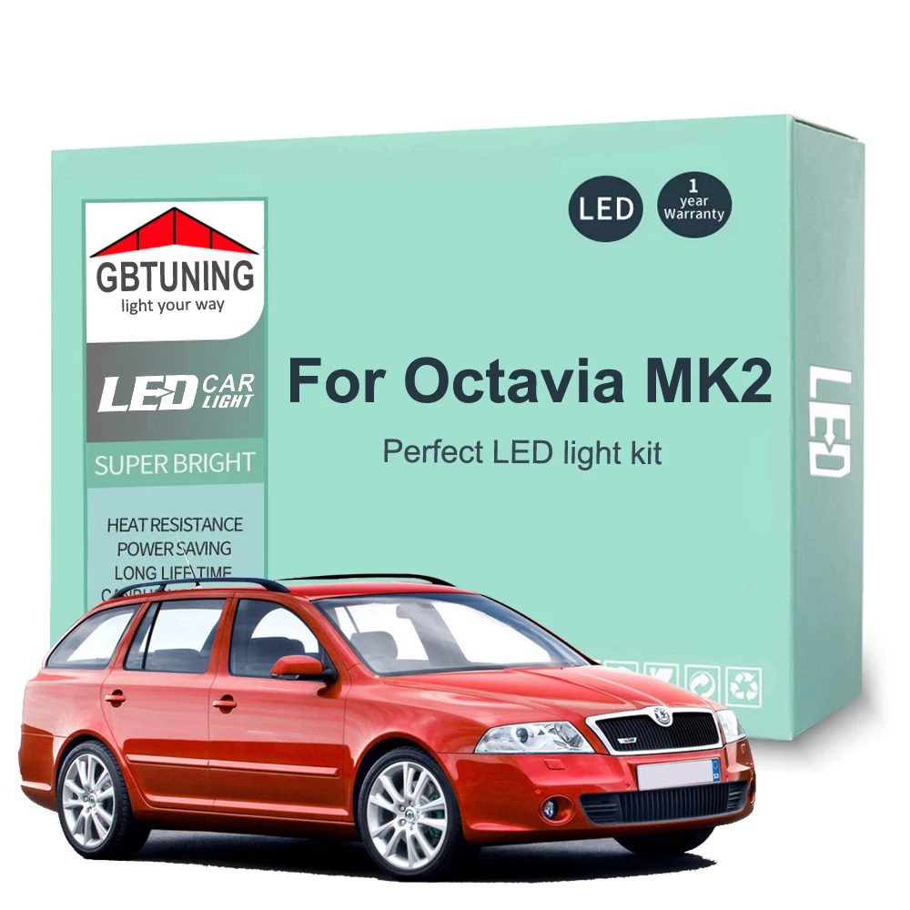 Kit de bombillas LED CANBUS para interior Skoda Octavia II 2005-2012