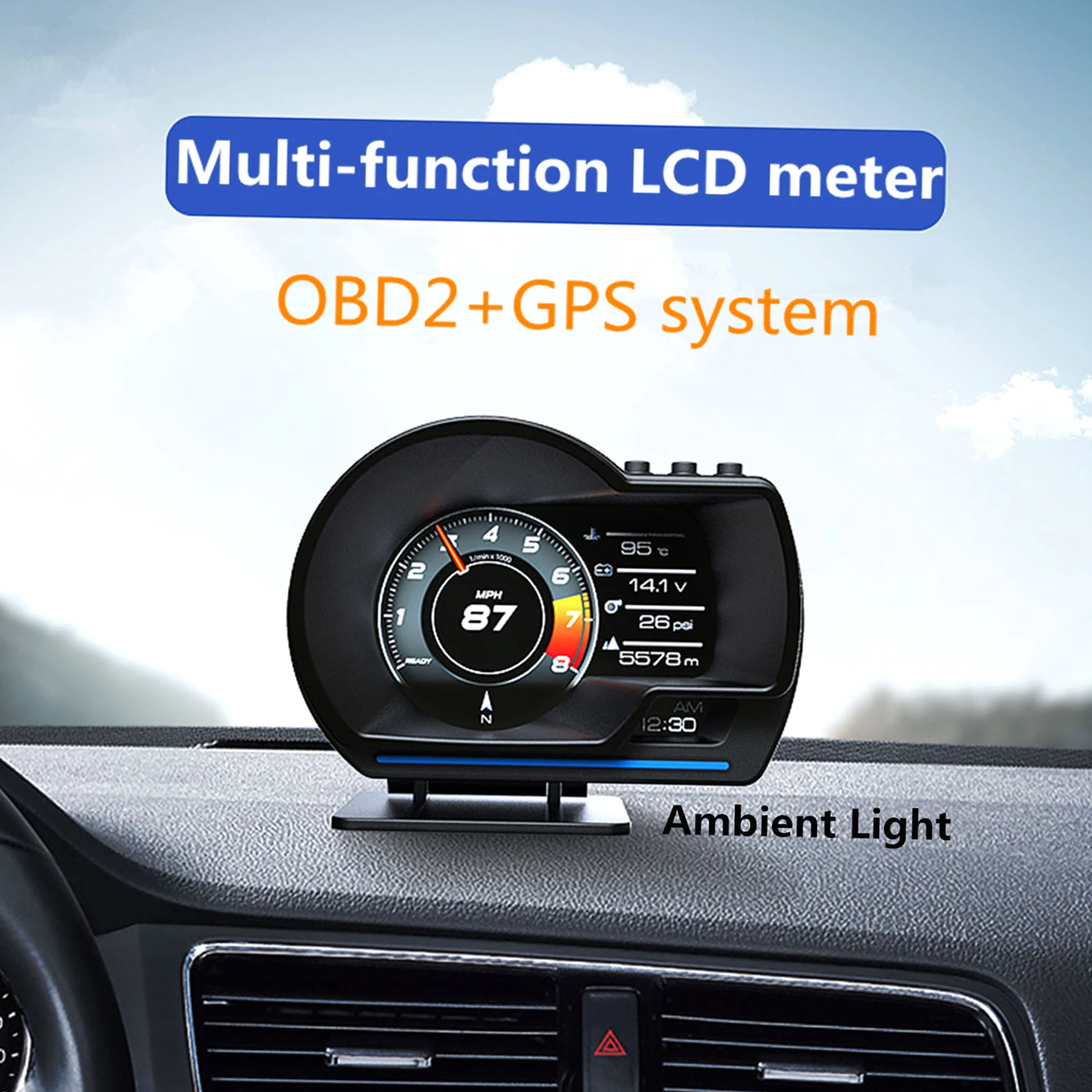 Diagnóstico OBD-II con pantalla GPS y velocímetro HD para coche - imagen 4