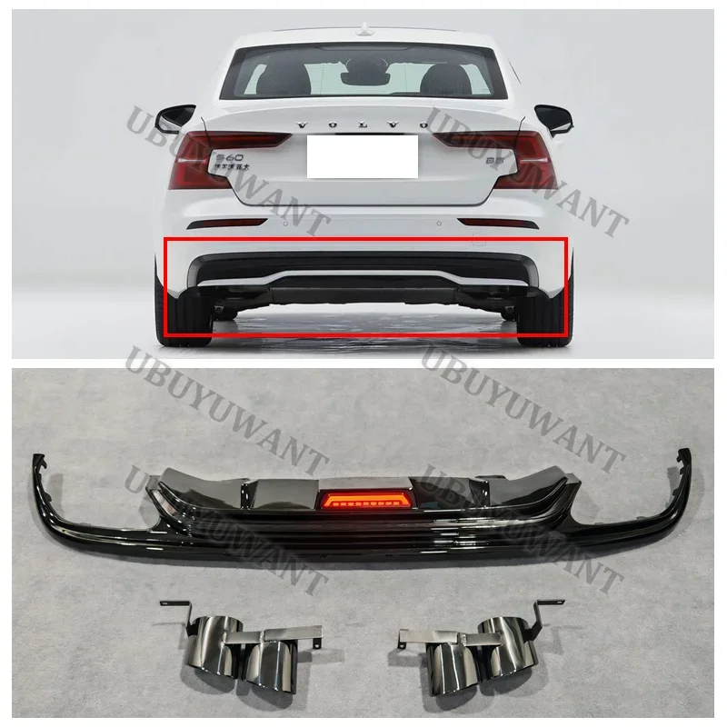Difusor trasero LED con escapes para Volvo S60/V60 2020-2025 - imagen 2