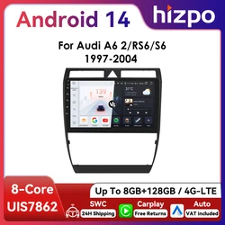 Autoradio 2DIN Hizpo GPS CarPlay para Audi A6 RS6 S6 1997-2004