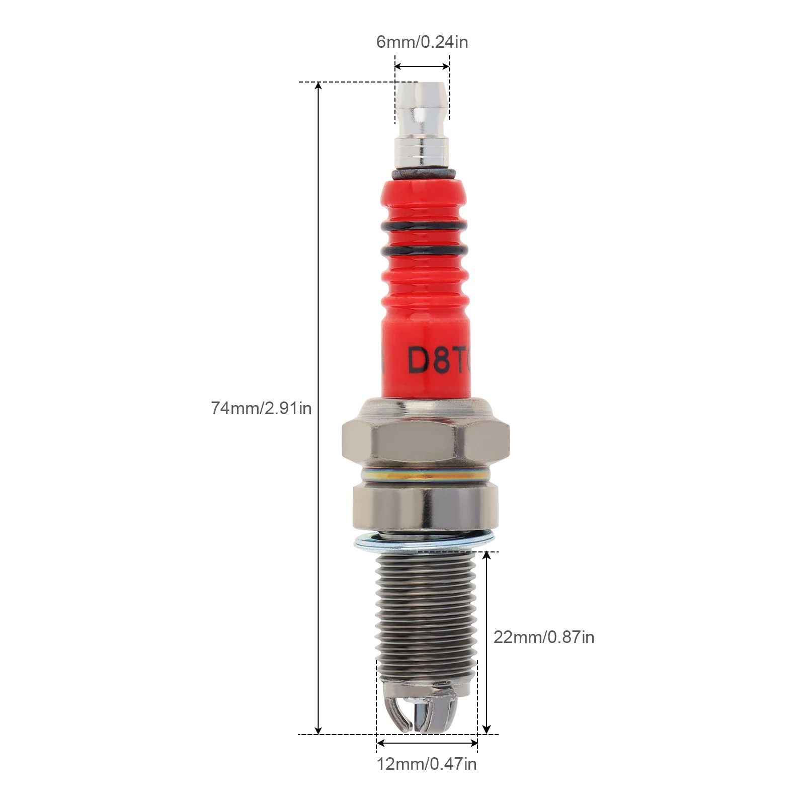 Bujía D8TC para moto CG de 125 a 250 cc - imagen 2