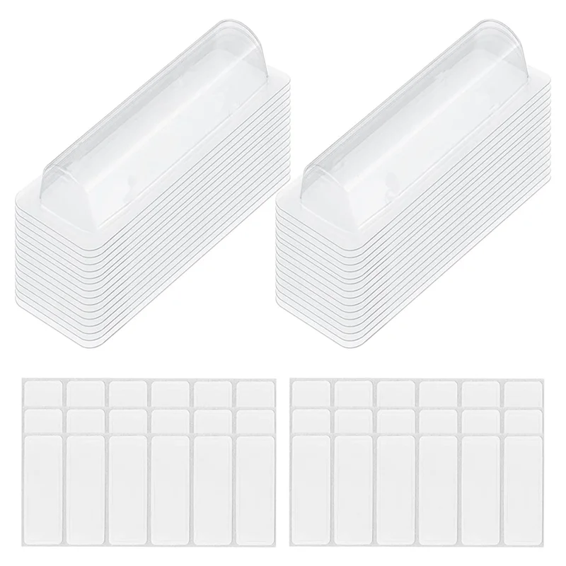 AEF3-60Pcs bolsas de bálsamo labial de plástico transparente lápiz labial soporte para dinero cúpulas de plástico con cinta de doble cara para manualidades DIY