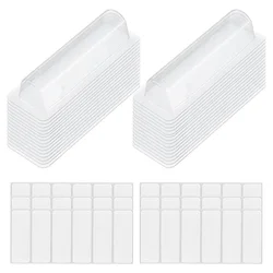 AEF3-60Pcs bolsas de bálsamo labial de plástico transparente lápiz labial soporte para dinero cúpulas de plástico con cinta de doble cara para manualidades DIY