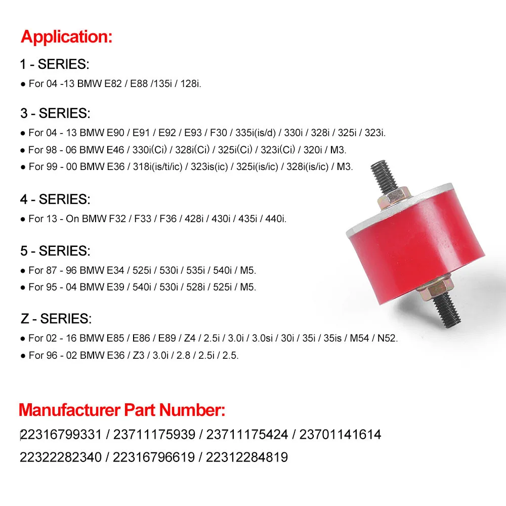 Soporte transmisión poliuretano para BMW E36/E39/E46/E88/E90/E92/Z3 - imagen 2